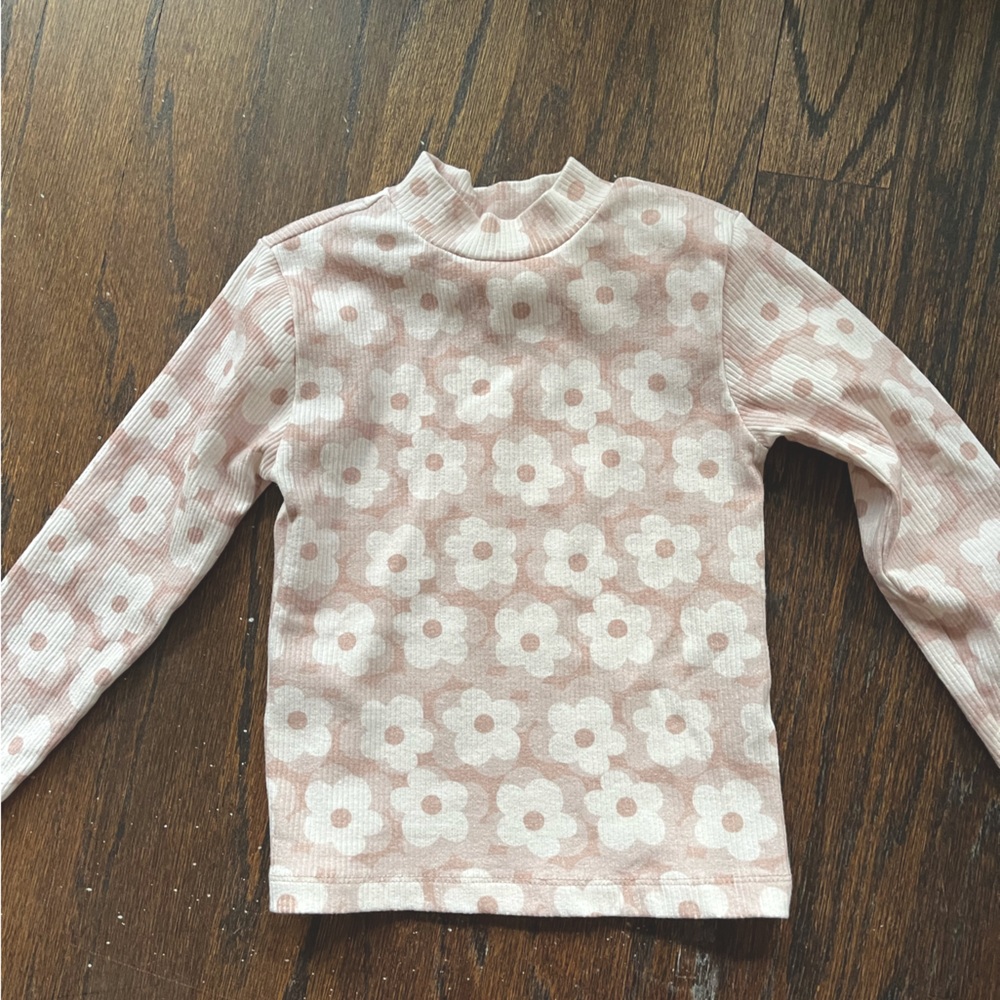 Zara Long-Sleeved Flower Mock-Neck Shirt